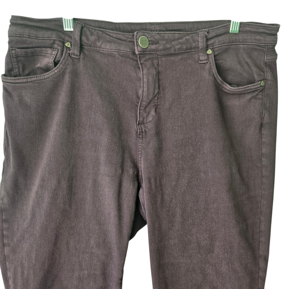 Kut from the Kloth Skinny Pants Jeans Dark Plum Purple 16W Stretch Cotton Blend